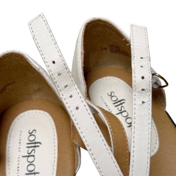 NWOT Women's Softspots Pillowtop Tech White Leather Tatianna Heel Sandal-Size 9 - Picture 5 of 10